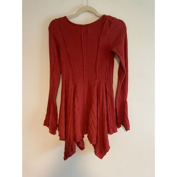 Free People Primrose Thermal Style Long Sleeve Rusty Red Size XS OB1394360 - Picture 4 of 6